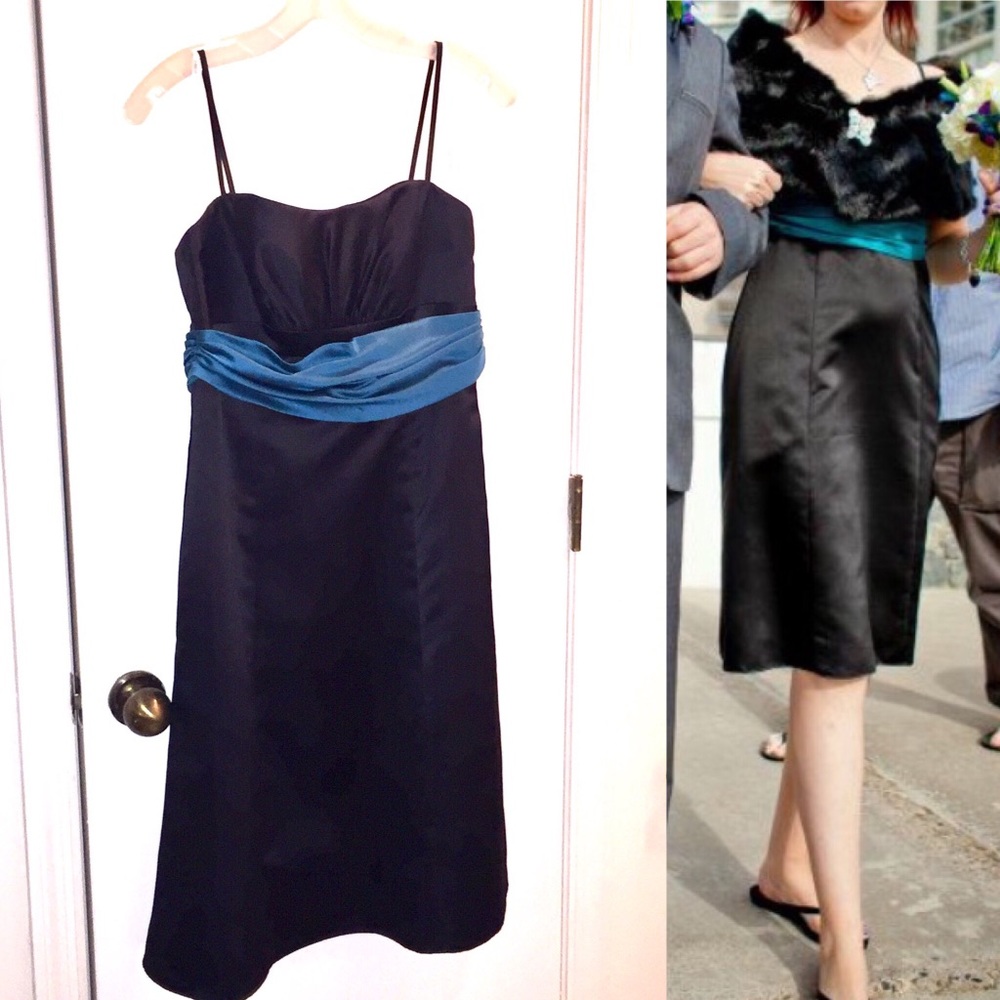 Black medium length bridesmaid/prom dress